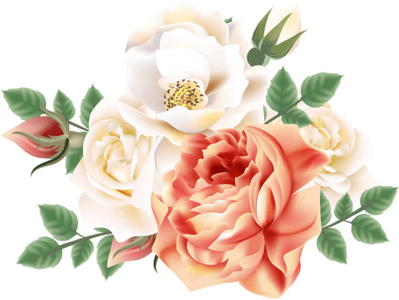 Free Png Download Roses Decoration Clipart Png Photo - Art Roses Paintings Png (850x634), Png Download