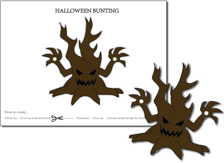 Halloween Bunting Tree - Emblem (760x560), Png Download