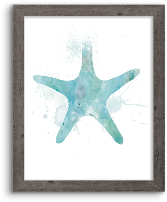 Watercolor Silhouette ~ Sea Star - Starfish (1024x1024), Png Download