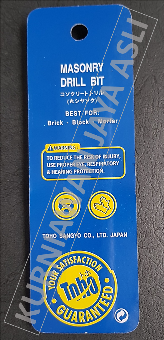 Masonry Drill Bit/ Mata Bor Beton Toho Original - Signage (648x1207), Png Download