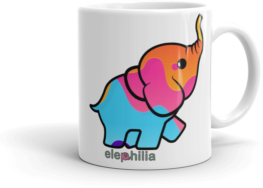 Happy Baby Elephant Mug - Coffee Cup (1000x1000), Png Download