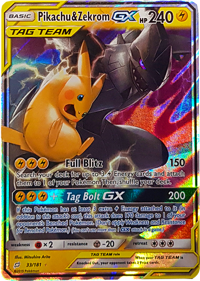Pikachu & Zekrom Gx Ultra Rare - Pikachu And Zekrom Gx (600x600), Png Download