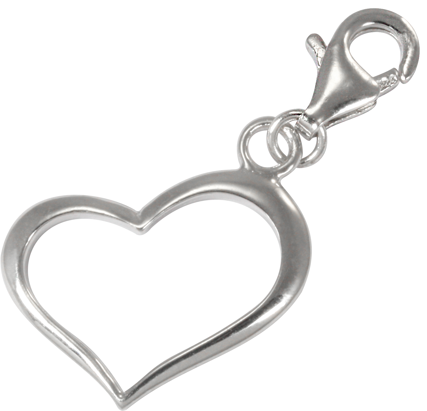 Sterling Silver Open Heart Clip On Charm - Locket (2224x2004), Png Download