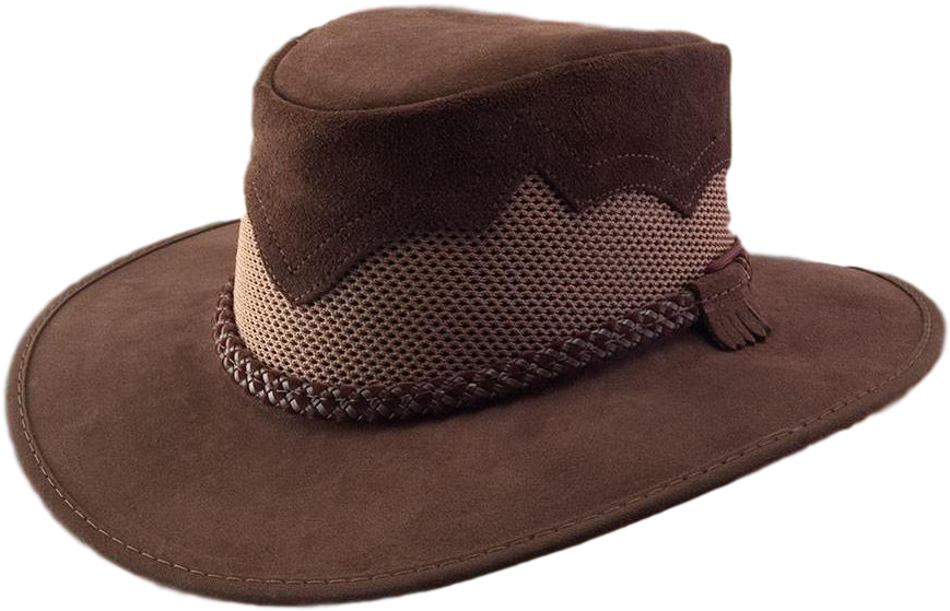 Western Leather Mesh Hat - Cowboy Hat (900x648), Png Download