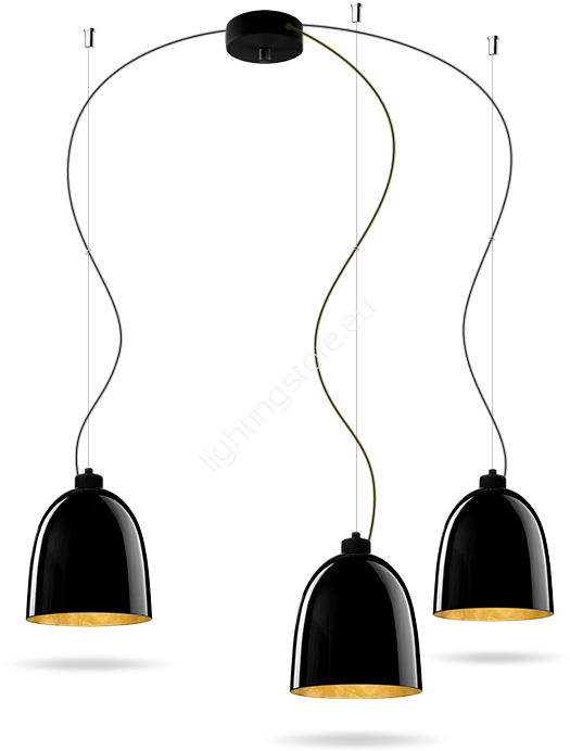 Sotto Luce Awa Black / Gold Pendant Lamp - Ceiling Fixture (593x750), Png Download
