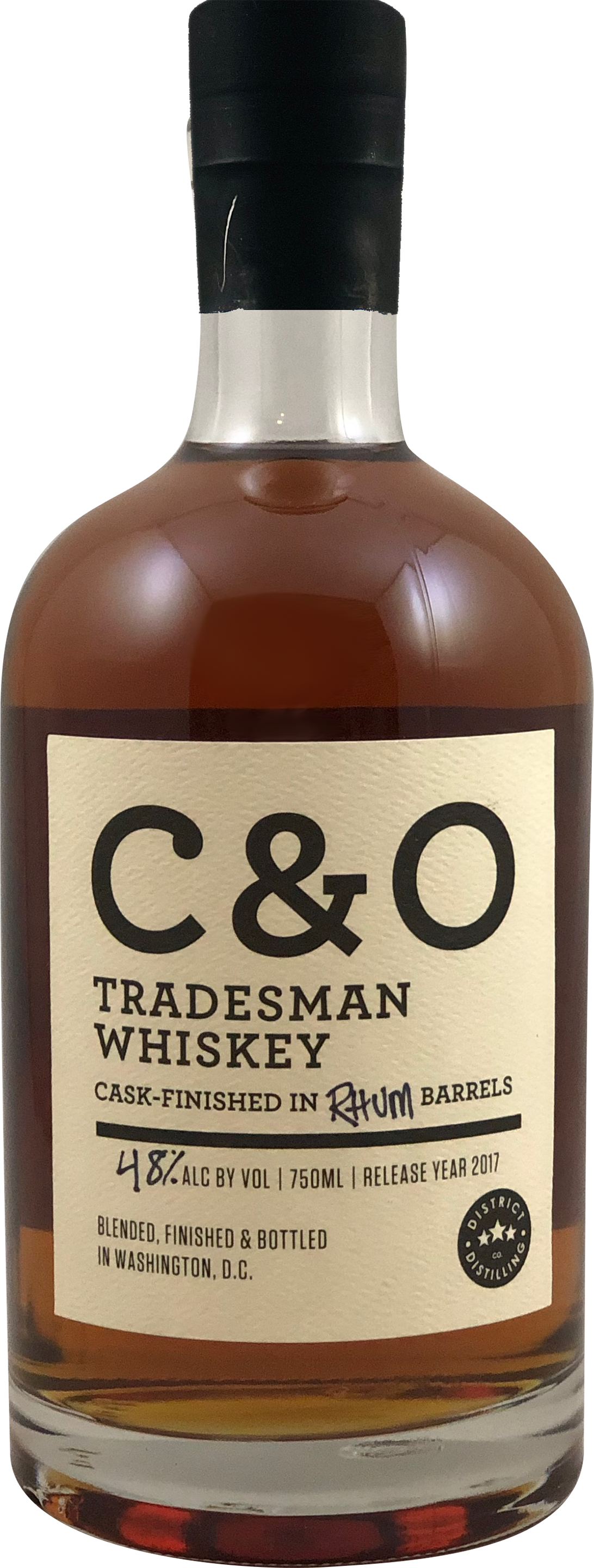C&o Tradesman Whiskey, French Rhum Cask Finished Image - Glass Bottle (1092x2880), Png Download