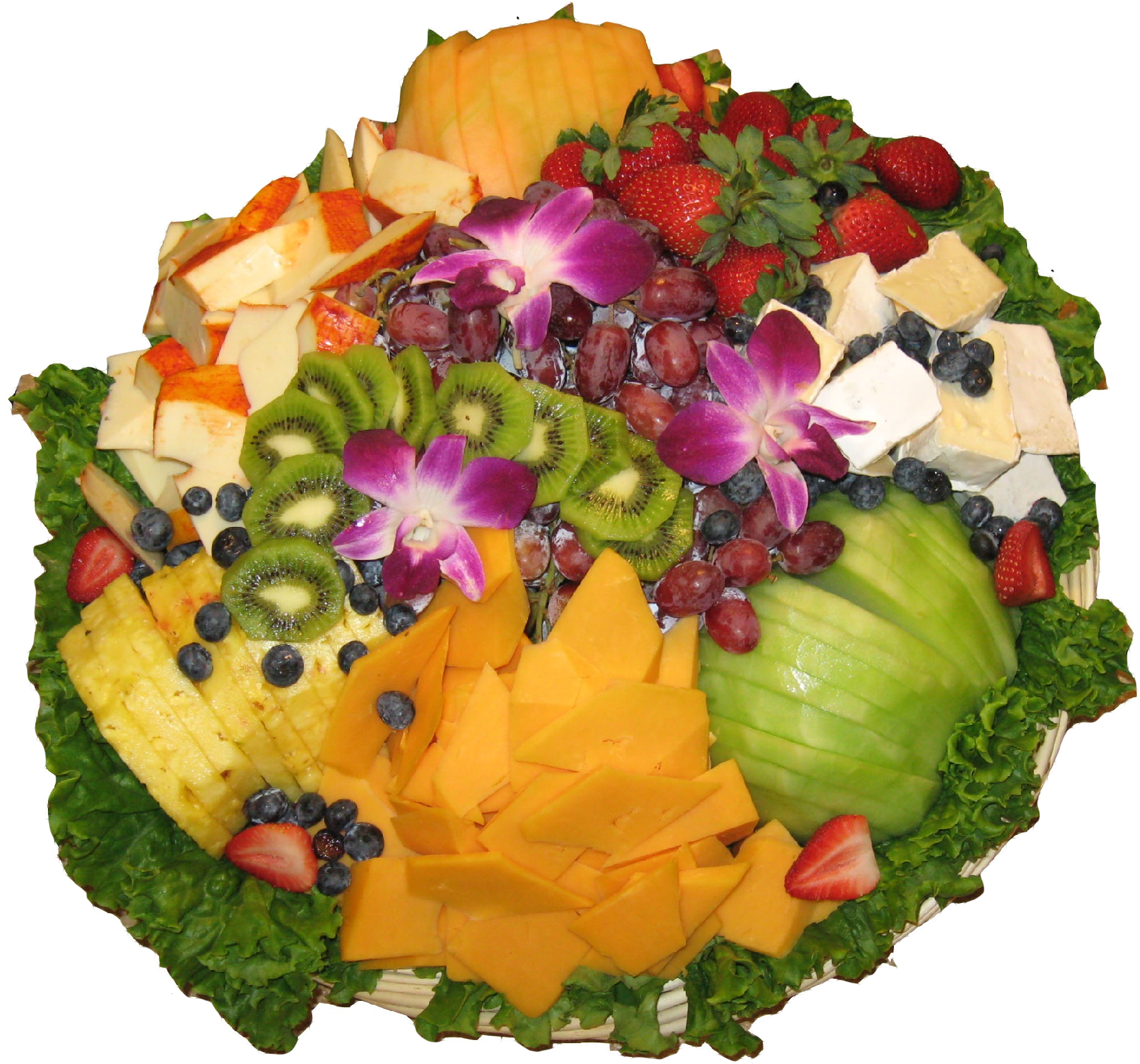 Cheese And Fruit Tray Clipped Rev 1 - Garnish (2365x1773), Png Download