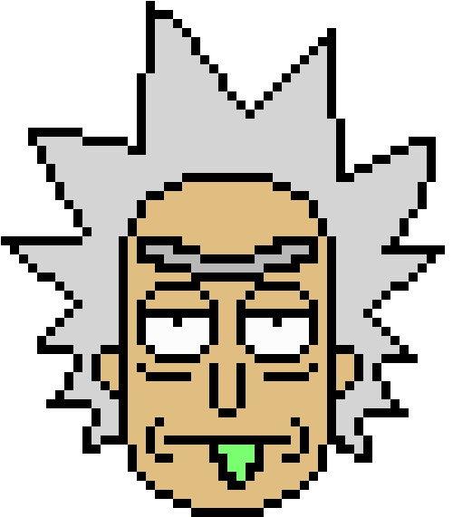 Rick - Rick And Morty Pixel Art (580x630), Png Download