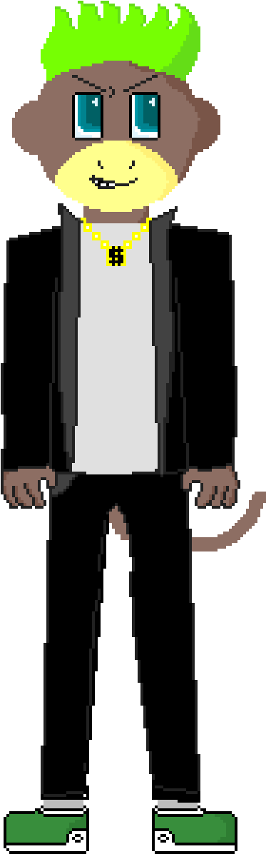 Spooks The Gangsta Monkey - Cartoon (600x1200), Png Download