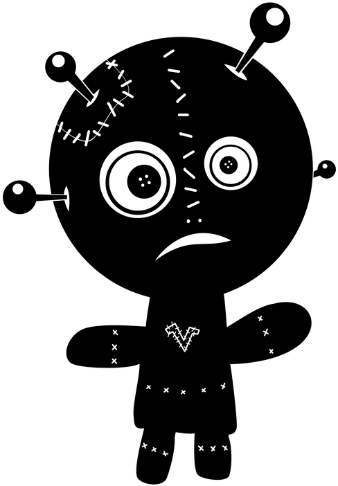 Gothic Horror Complete Unit - Black And White Voodoo Png (525x720), Png Download