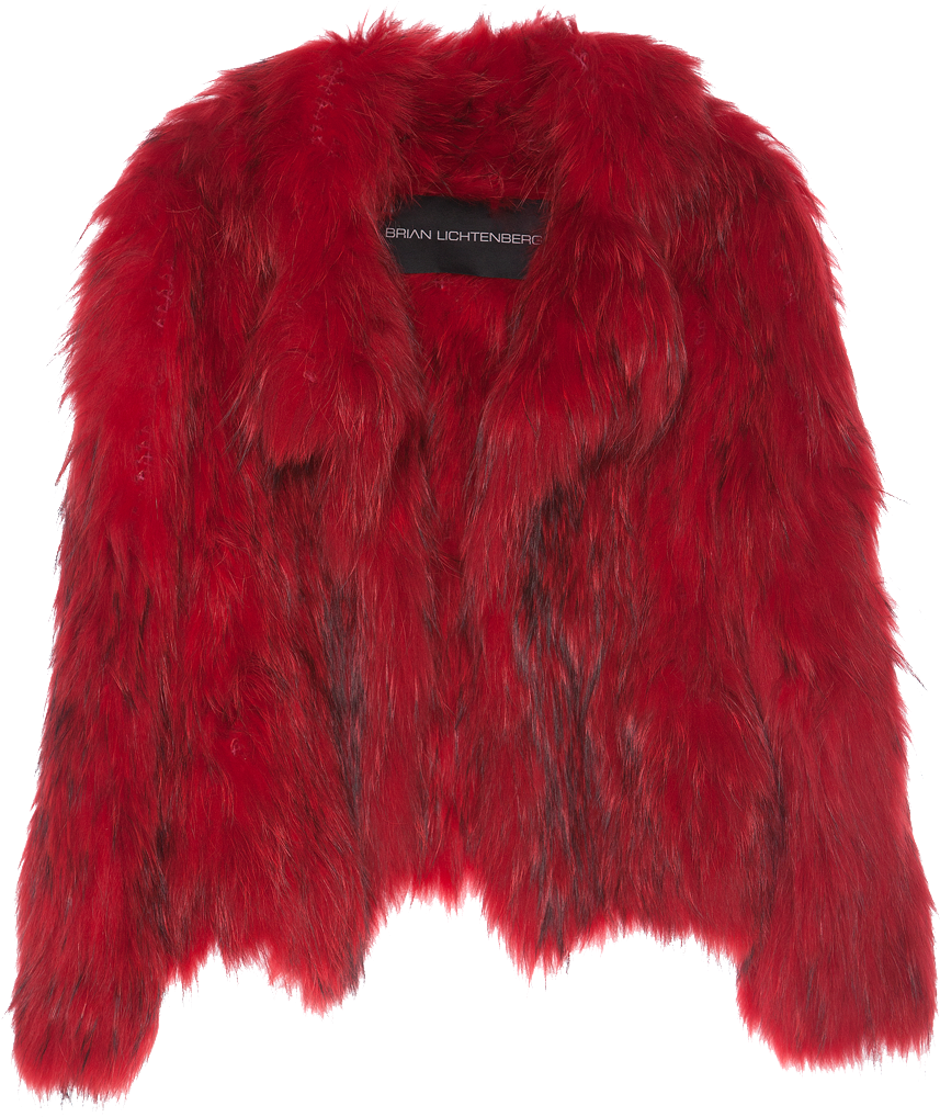 Red Raccoon Fur Coat - Fur Clothing (1000x1329), Png Download