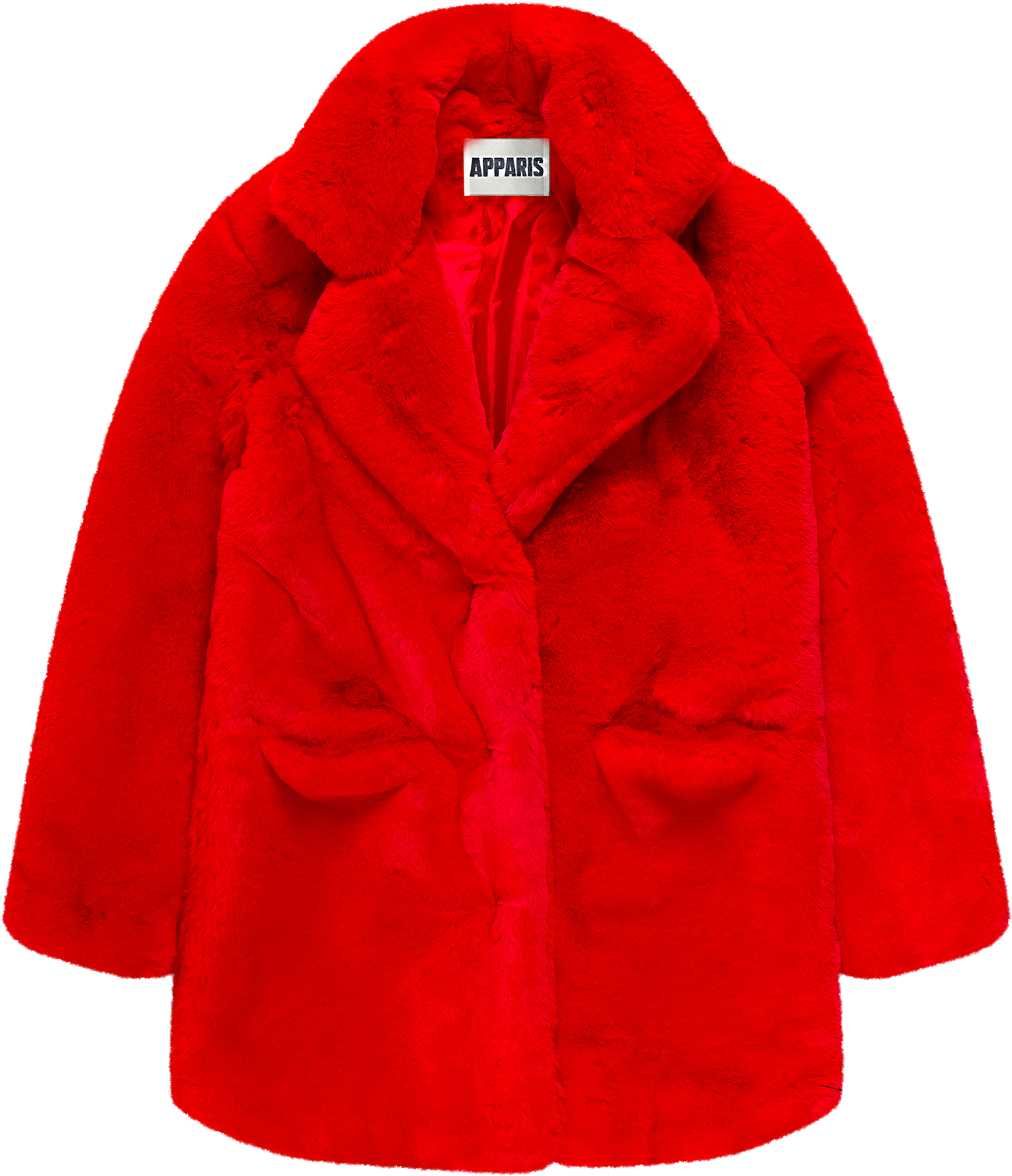 Sophie Red Faux Fur Coat - Coat (2048x2048), Png Download