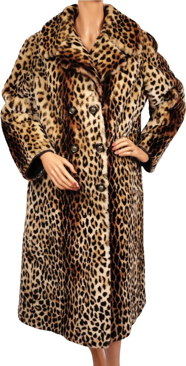 S Print Stencilled Mouton Fur Coat Sheared - Fur Clothing (1250x1250), Png Download