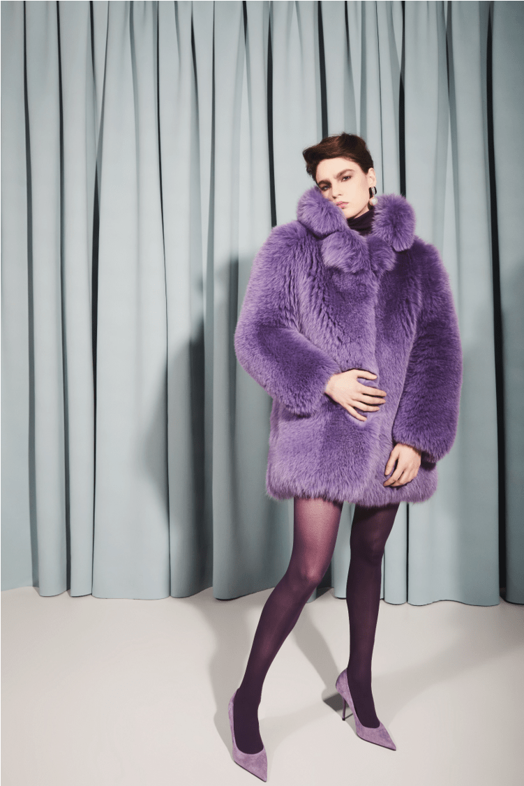 Lilac Arctic Fox Fur Coat - Fur Clothing (1120x1125), Png Download