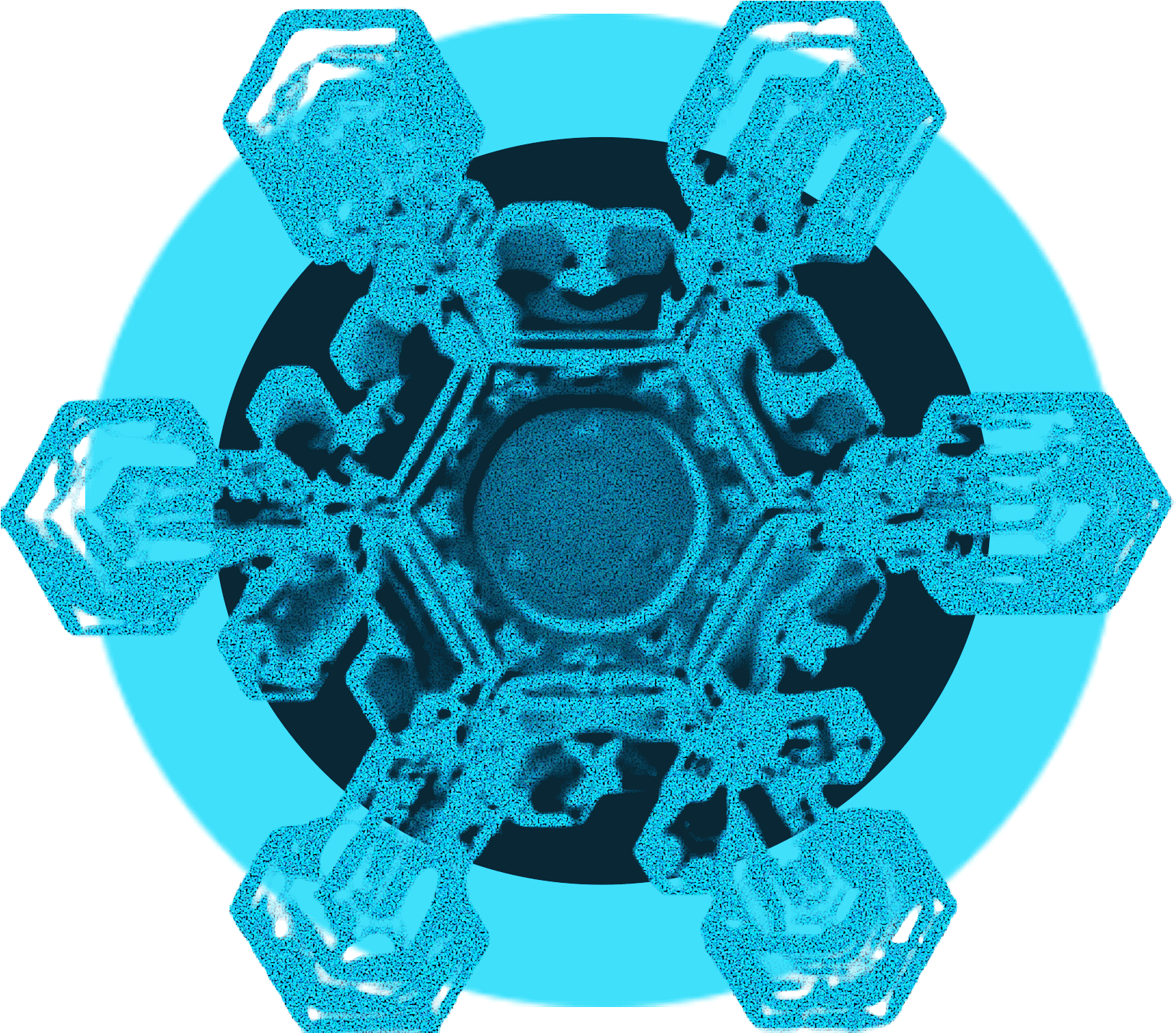 Blue Black Crystal Ice Flower Snowflake Png And Psd - Illustration (2000x2000), Png Download