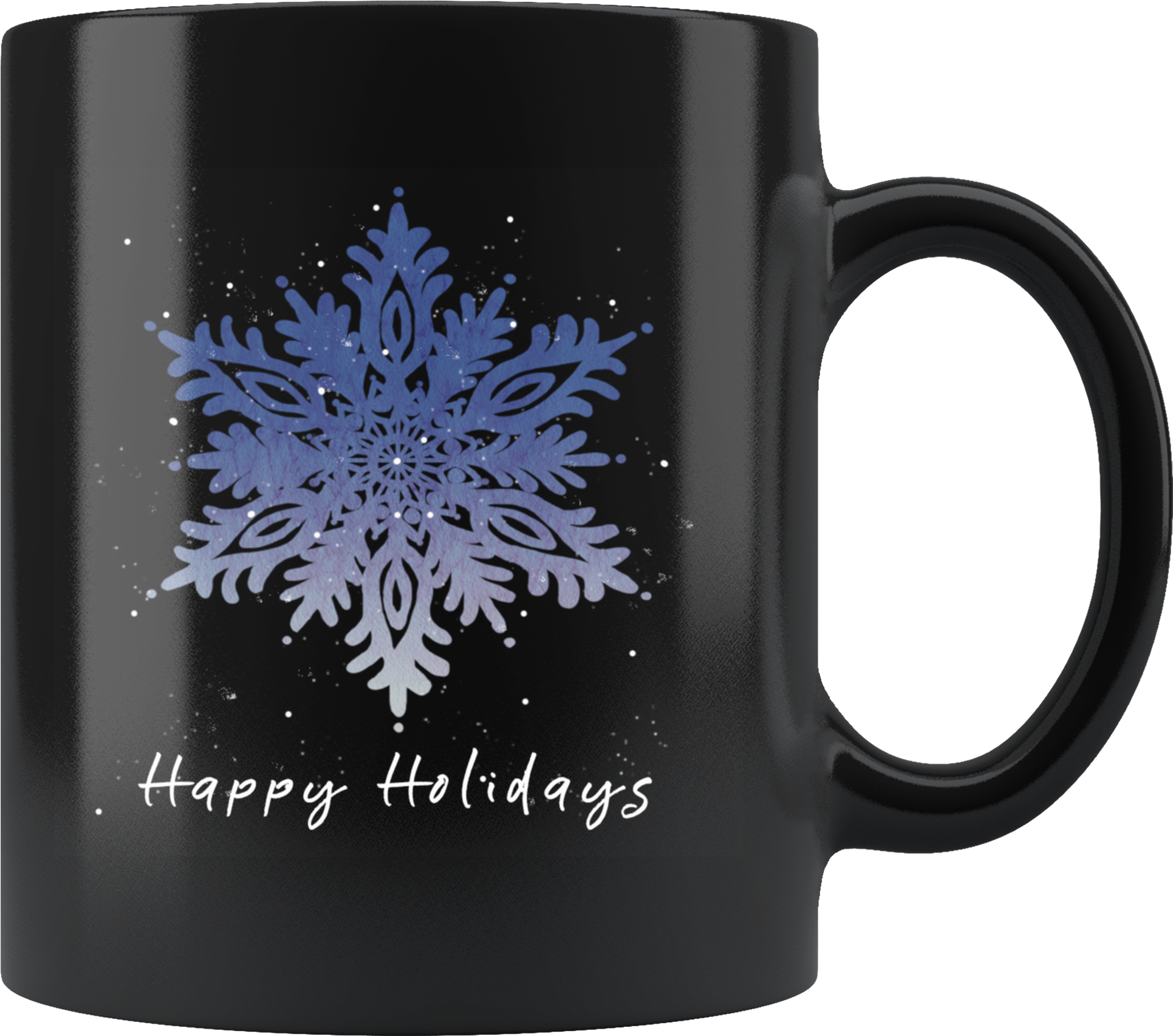 Blue Snowflake Christmas Holiday Coffee Mug In Black - Coming Soon Baby 2019 (2000x2000), Png Download