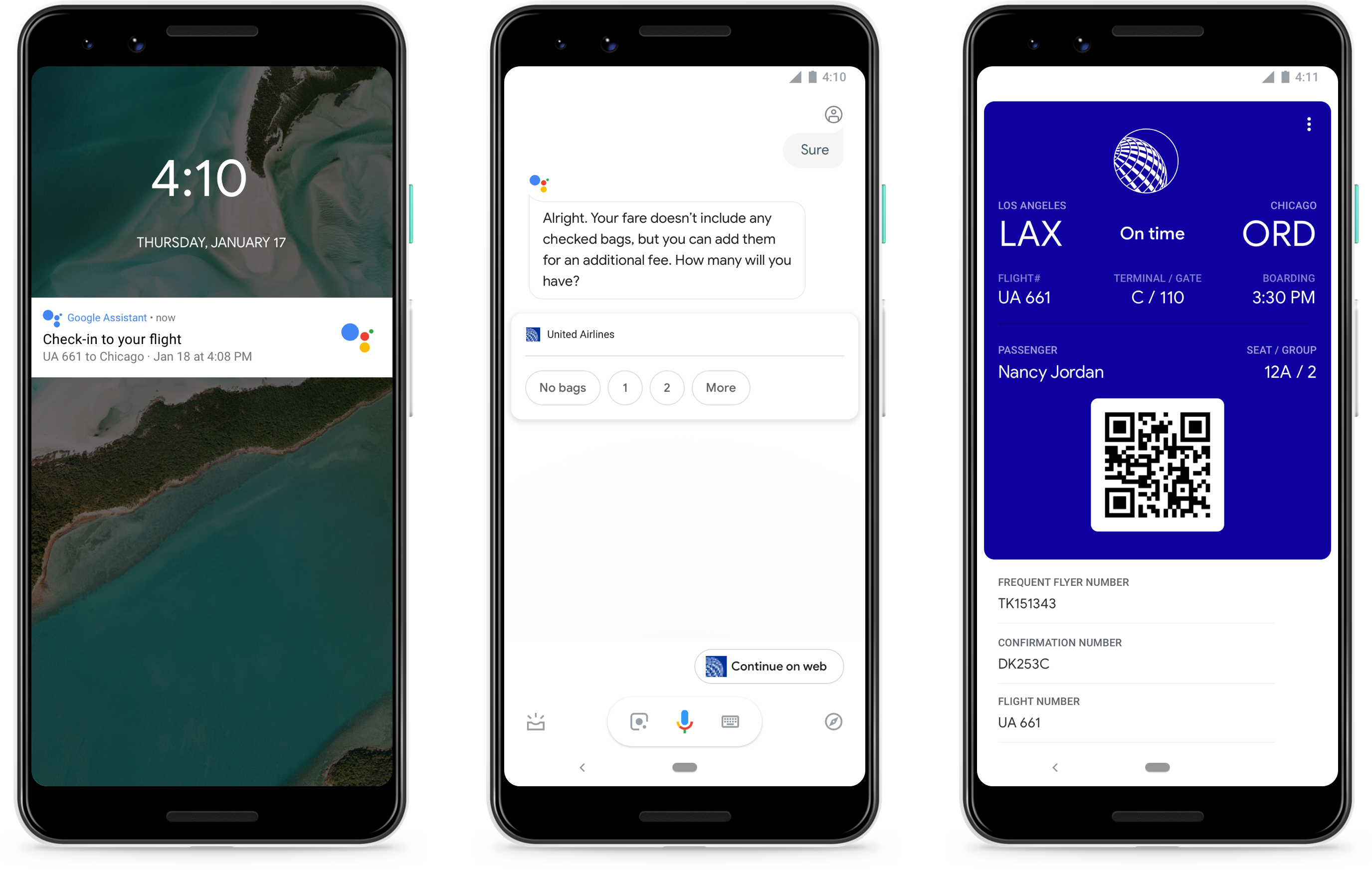 3 Up Check Ins - Google Assistant United Check (4000x2250), Png Download