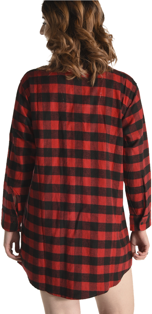 Flannel Moose Plaid - Nightshirt (863x1050), Png Download