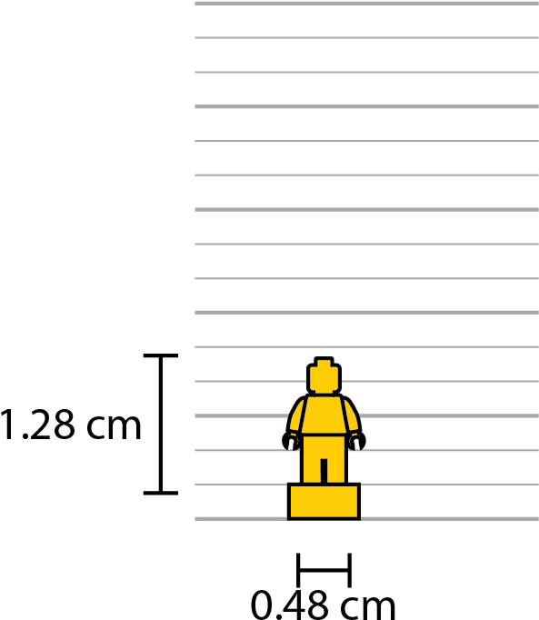 Width And Height Of Lego Trophy Fig - Lego Micro Figure Size (661x756), Png Download