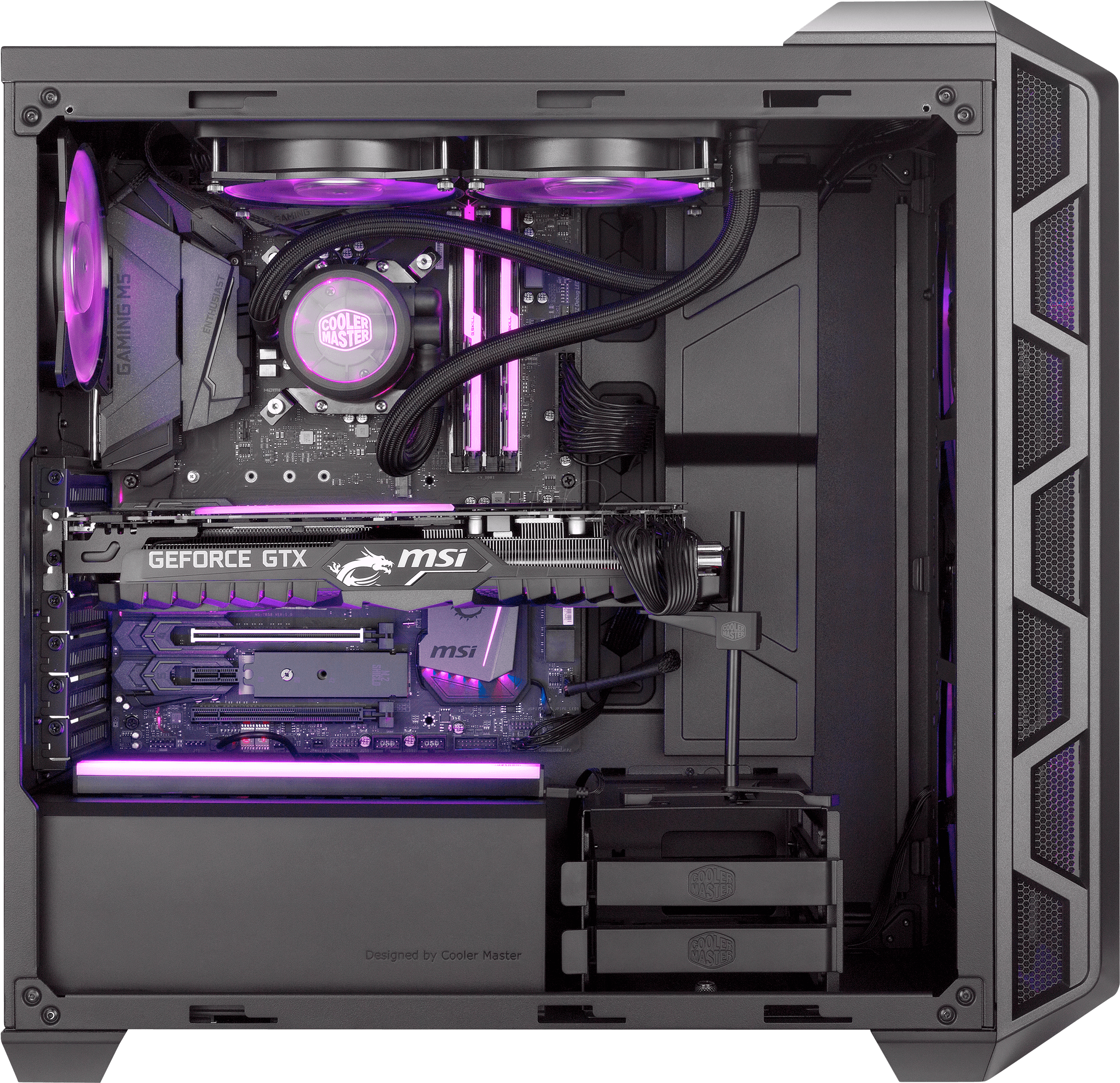 Cooler Master Mid Tower Mastercase H500 Cooler Master - Cooler Master H500 Mesh (3000x2999), Png Download