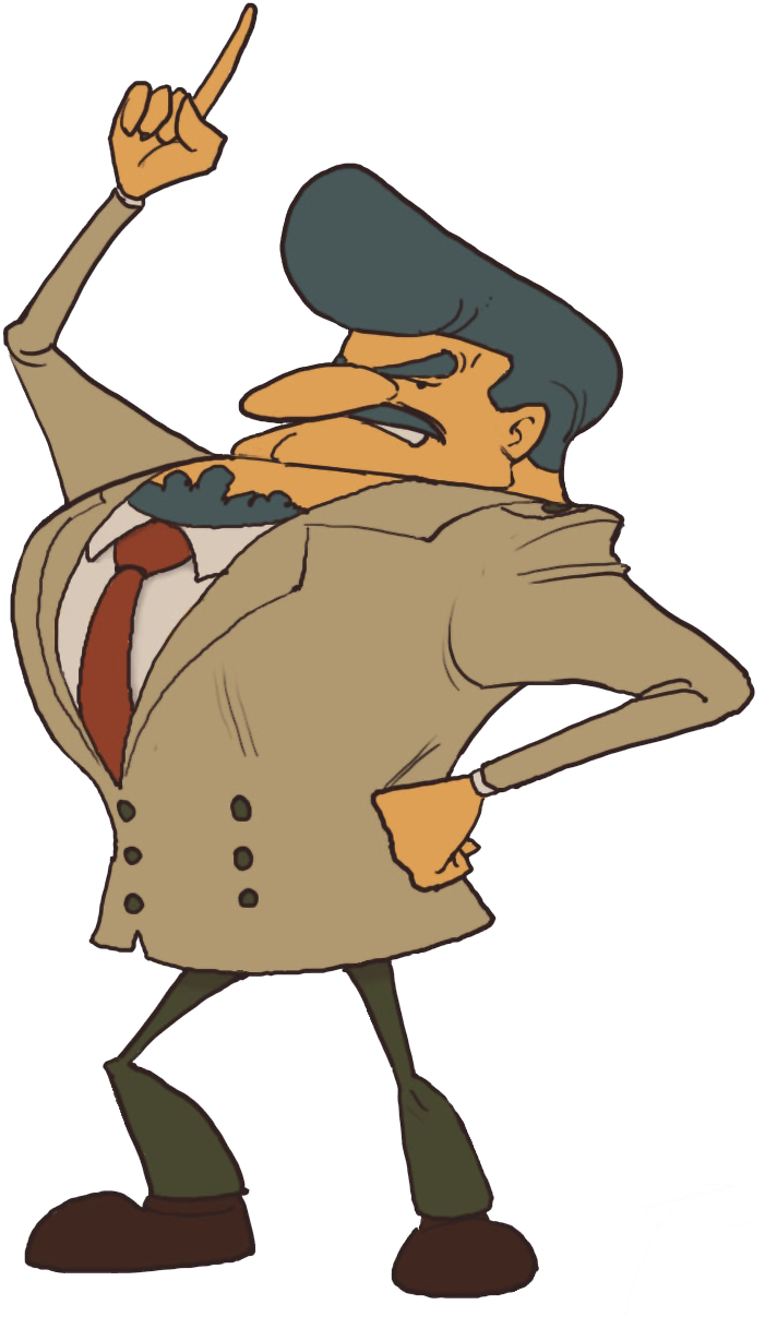 Professor Layton Inspector Grosky (727x1228), Png Download
