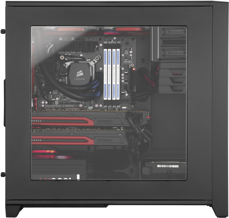 Corsair Obsidian 350d Computer Case Midi Tower Black, - Obsidian Series 350d (800x779), Png Download