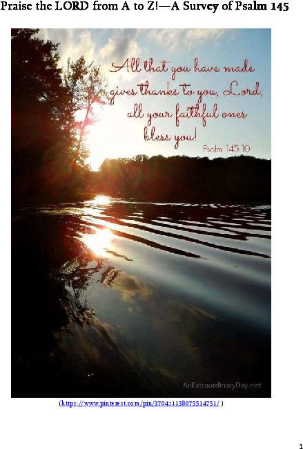 Pdf - Psalms 145 10 (612x792), Png Download