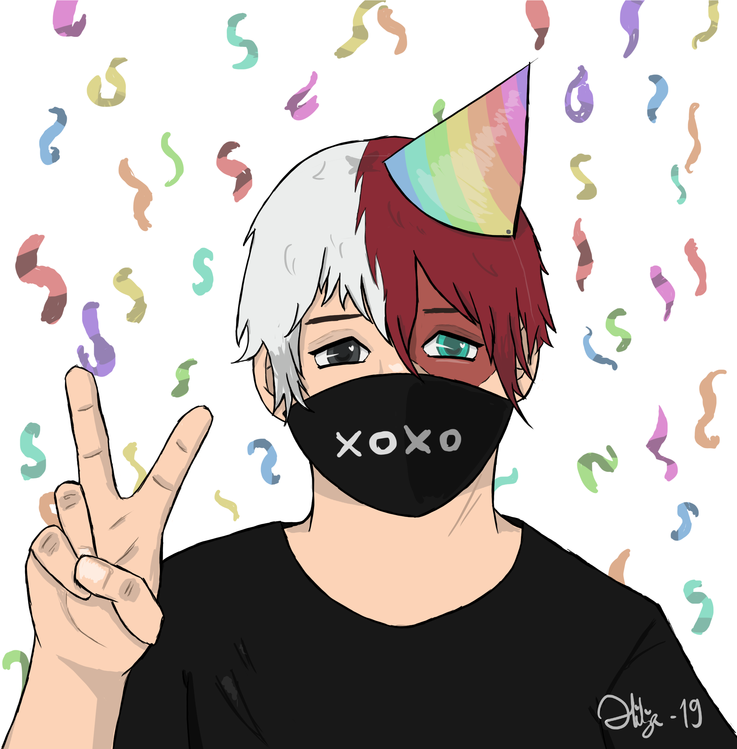 Artworkmy Fanart For Todoroki's - Cartoon (2480x2480), Png Download