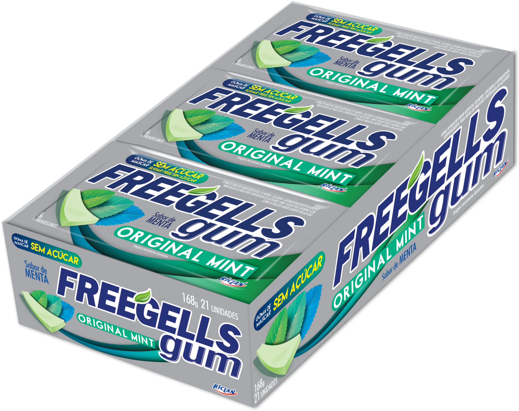Freegells Original Mint - Carton (2000x1759), Png Download