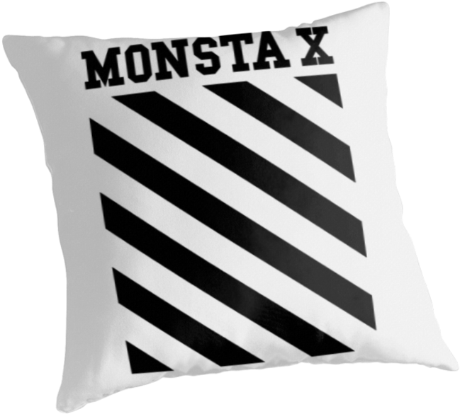 Monsta X Off-white Inspired Logo 2 By Paolaazeneth - Cushion (875x875), Png Download