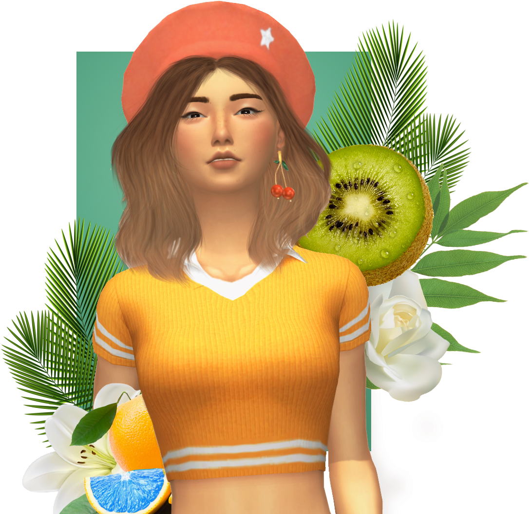 I Made A Sim That Reminded Me Of Red Velvet Songs, - Kiwi (1097x1080), Png Download
