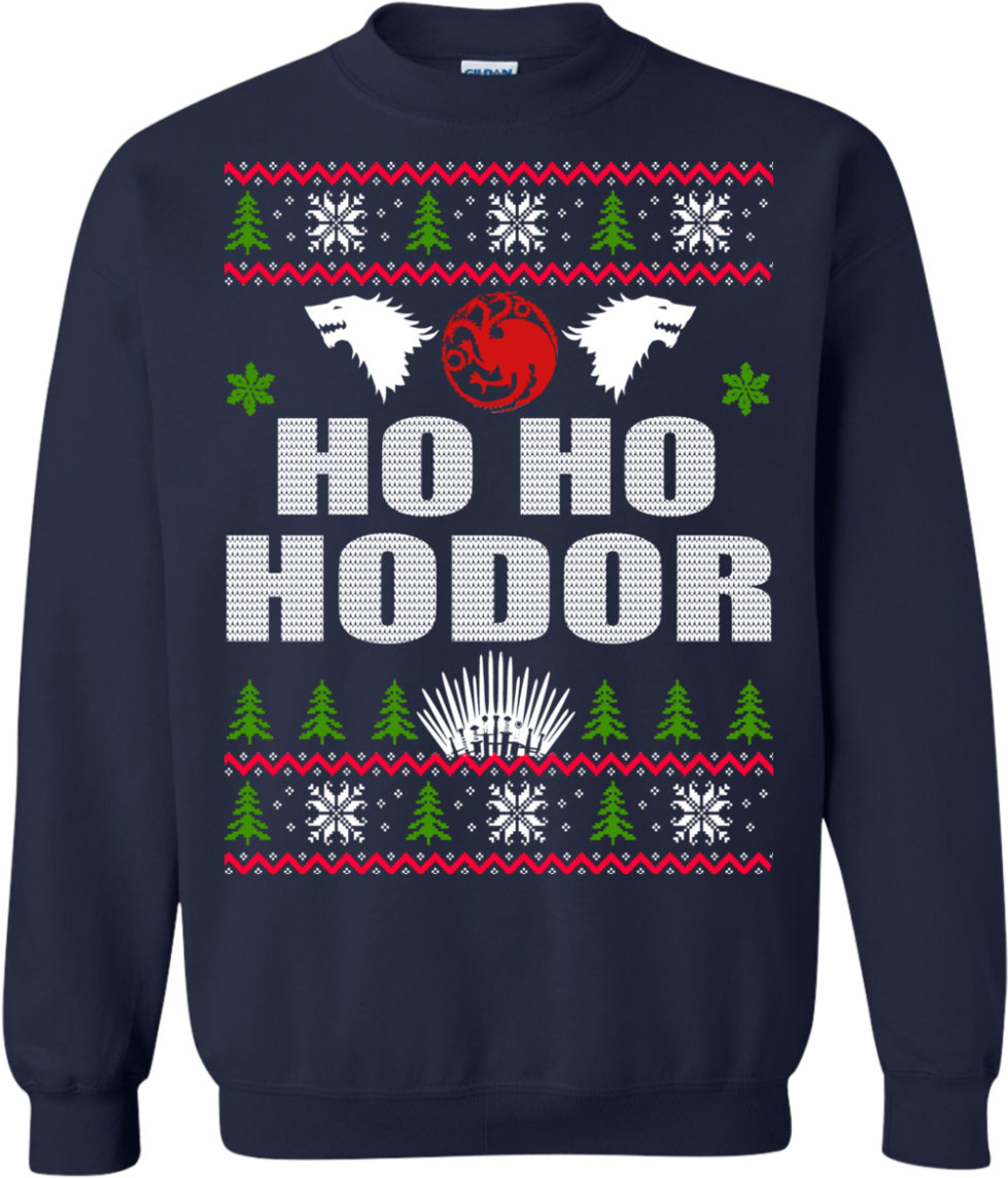 Game Of Thrones Ho Ho Hodor Christmas Sweater - Ugly Christmas Sweater National Lampoons (1155x1155), Png Download