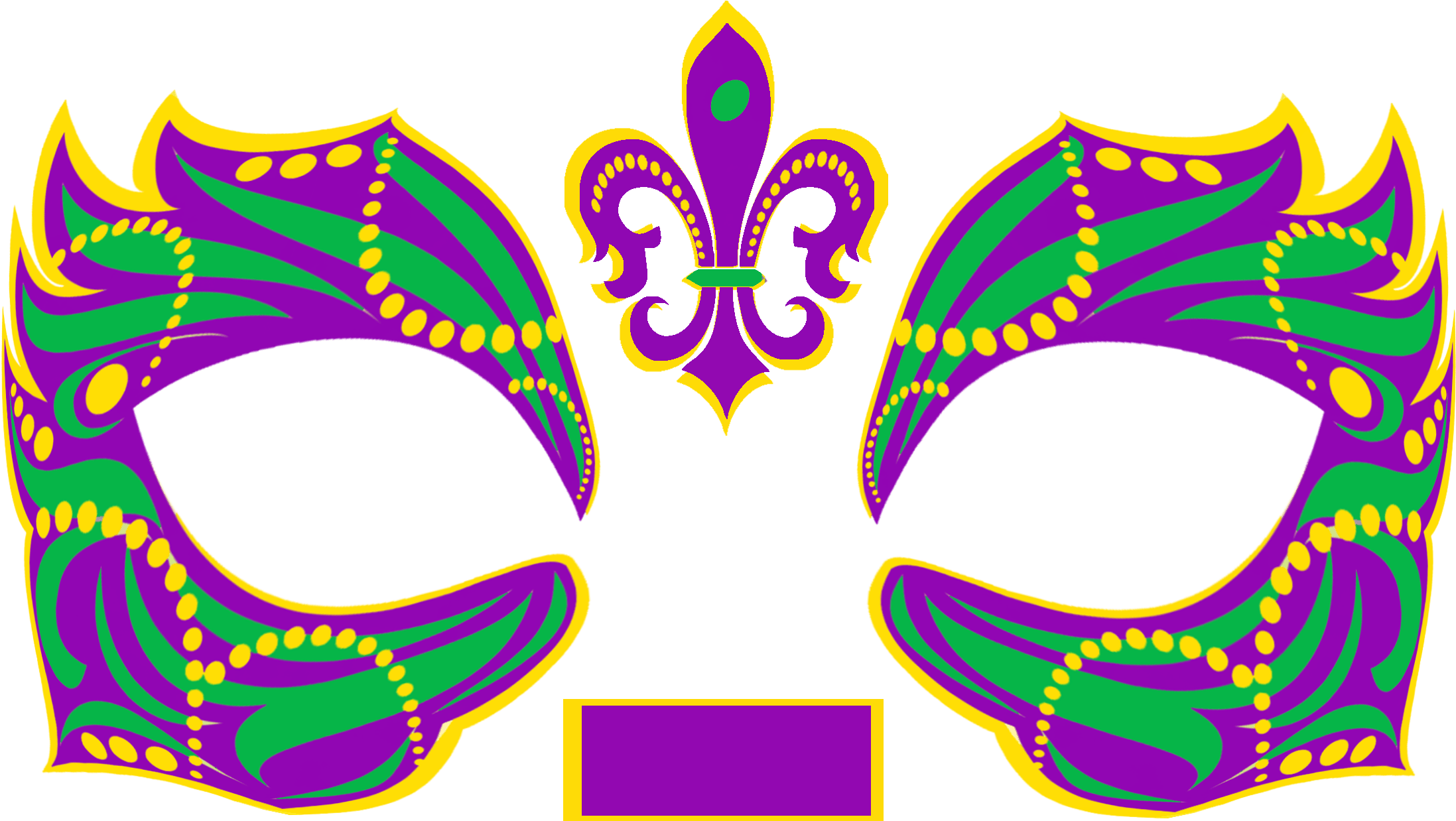 His Mardi Gras Temporary Tattoo Mask (2400x1575), Png Download