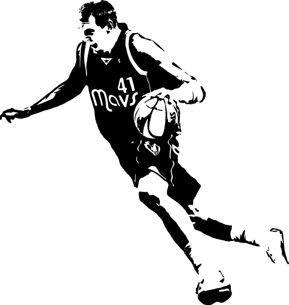 Die Aufkleber Sind Aus Hochleistungsfolie Geplottet - Dirk Nowitzki Schwarz Weiß (569x600), Png Download