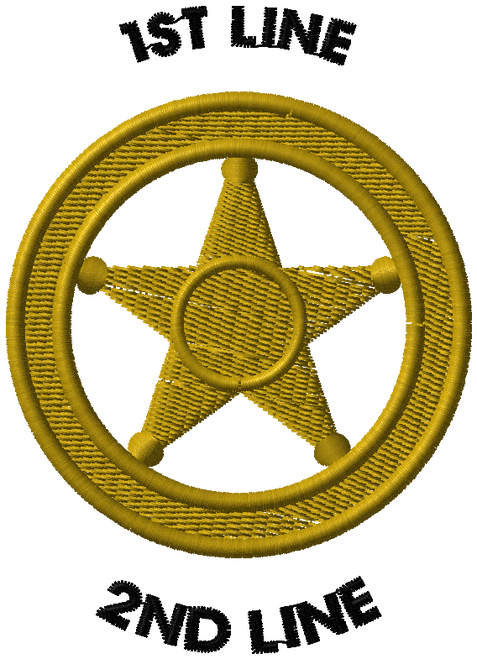 Deco Stk Emb Le Badge 5pt Star Circle - Vector Graphics (477x659), Png Download