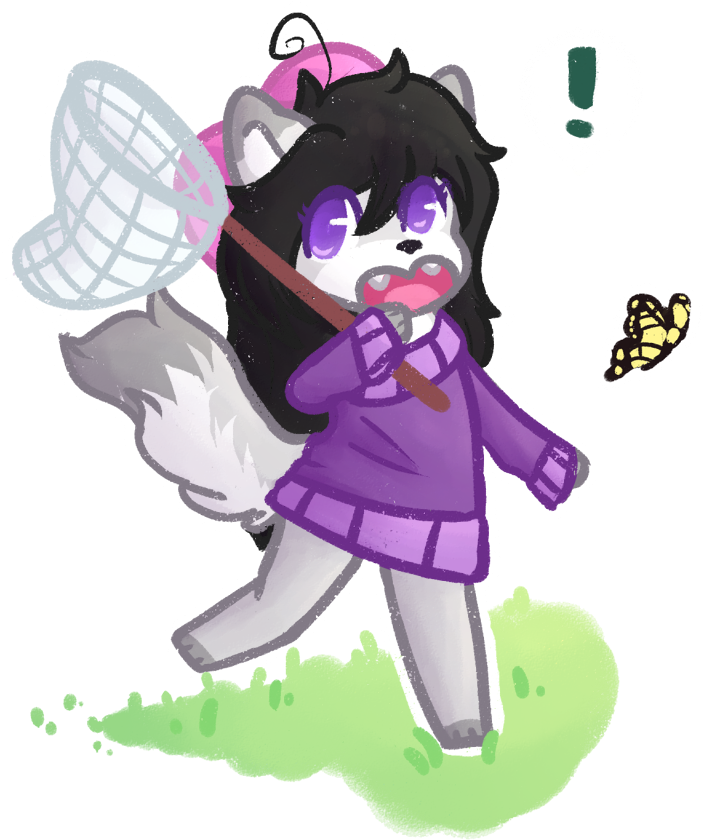 Butterfly Hunting With Aggie - Cartoon (800x861), Png Download