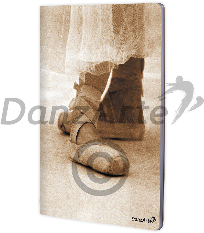 “pointe Shoes Sepia” A4 Matt Laminated Notebook - Plank (1000x1000), Png Download