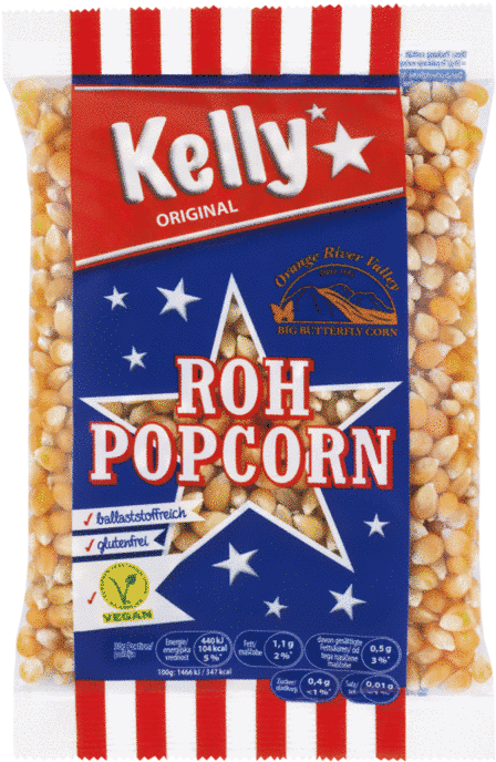 Verpackung Von Kelly Raw Popcorn - Kelly's (500x740), Png Download