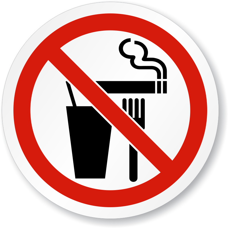 No Food Drinking Smoking Iso Sign - No Food No Smoking (800x800), Png Download