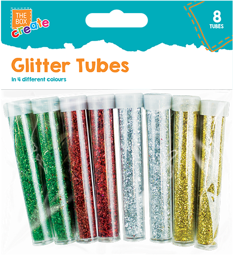 Glitter Shaker Tubes/pots Pack Of 8 Gold, Silver, Red - Advent Candle (800x620), Png Download
