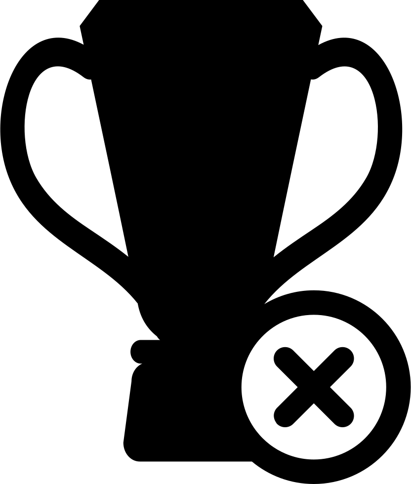 Football Trophy With Cross Mark Comments - Icon (832x980), Png Download