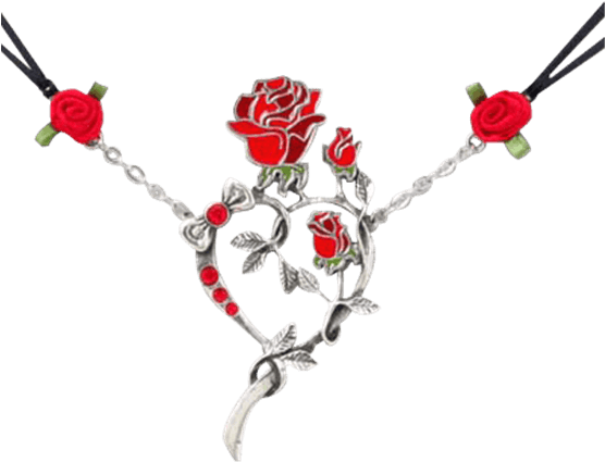 Rose Heart Pendant - Necklace (555x555), Png Download