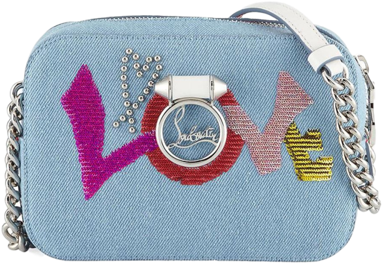 Brand New Christian Louboutin Rubylou Mini Love Denim - Wristlet (1024x1024), Png Download