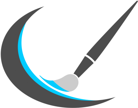 Paint Brush Clipart Logo - Crescent (820x820), Png Download