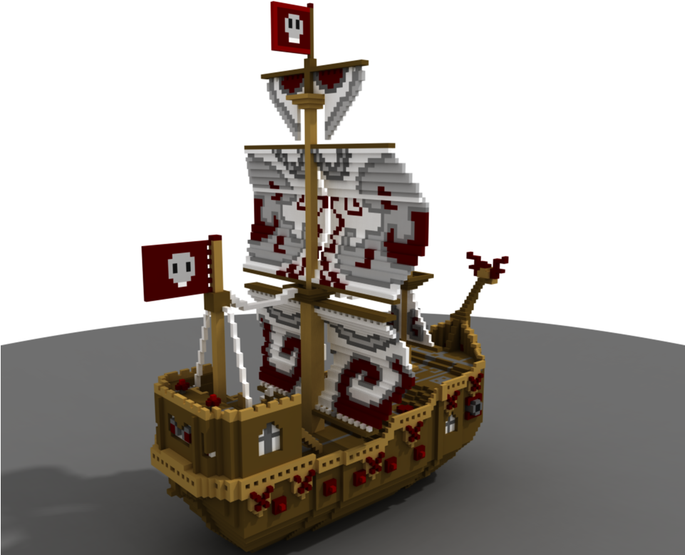 1 2 3 4 5 Pirate Ship Pack1 Pirate Ship Pack2 Octopus - Voxel Pirate Ship (960x800), Png Download