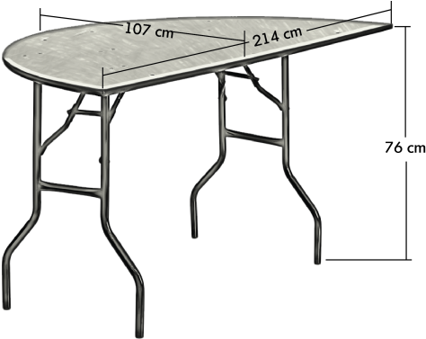 7ft Round Wooden Folding Trestle Table Technical Drawing - Folding Table (600x900), Png Download