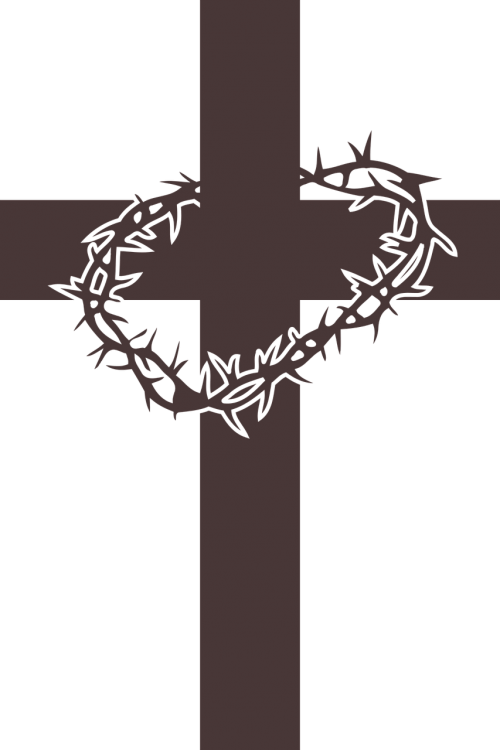 Of Thorns,jesus,thorns,free Vector - Crown Of Thorns On Cross (500x750), Png Download