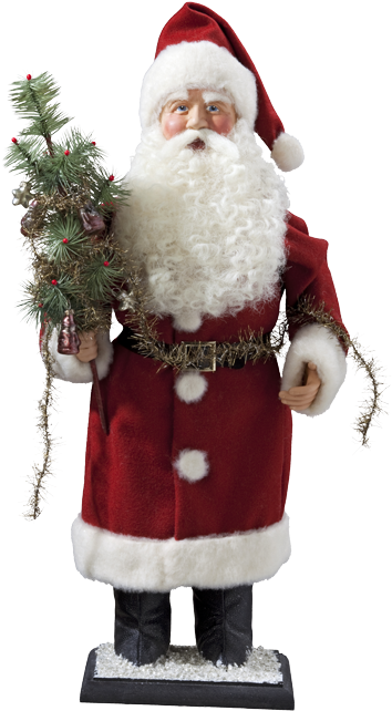 Santa With Garland - Santa Claus (467x700), Png Download