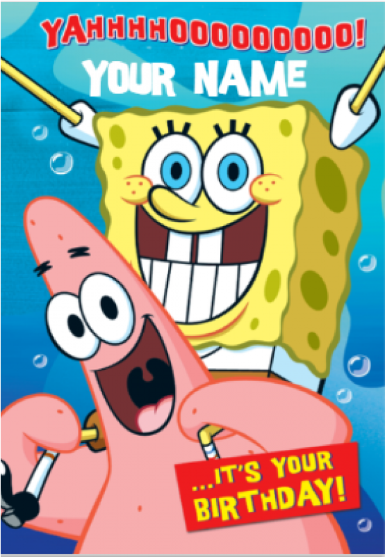 Card Panamericanahostel Squarepants Yahoo Ideas - Spongebob Birthday Card (800x800), Png Download