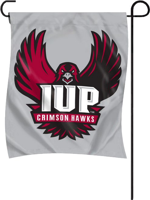 Garden Flag, Gray, Full Hawk Logo - Iup Crimson Hawk (514x674), Png Download